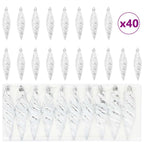 vidaXL Weihnachtliche Spiralenform Kugel 40 pcs Silber Kunststoff