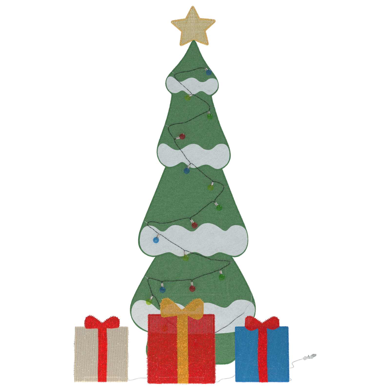 vidaXL Beleuchteter Weihnachtsbaum mit 3 Geschenkboxen 2D Warm Weiß