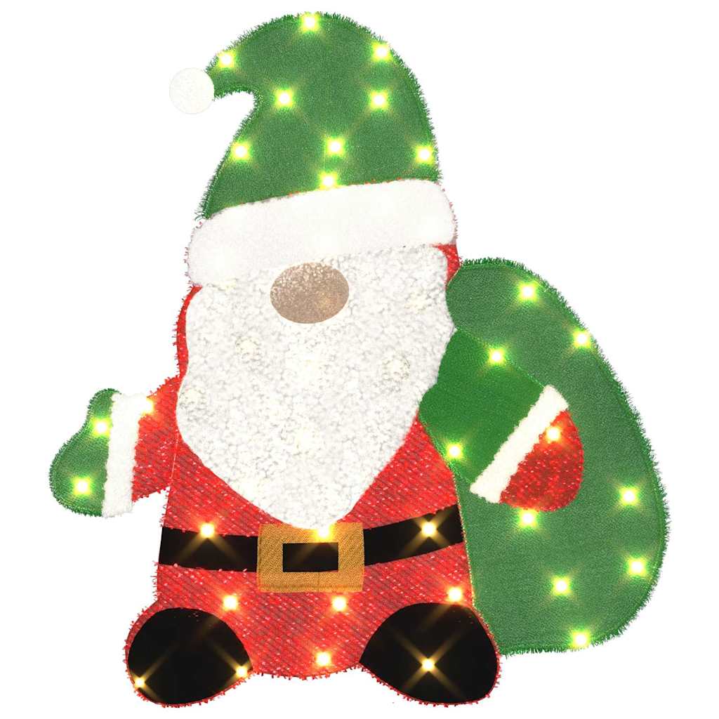 vidaXL Beleuchteter Weihnachtsmann Warmes Weiß 70 x 62 cm Lamé-Stoff