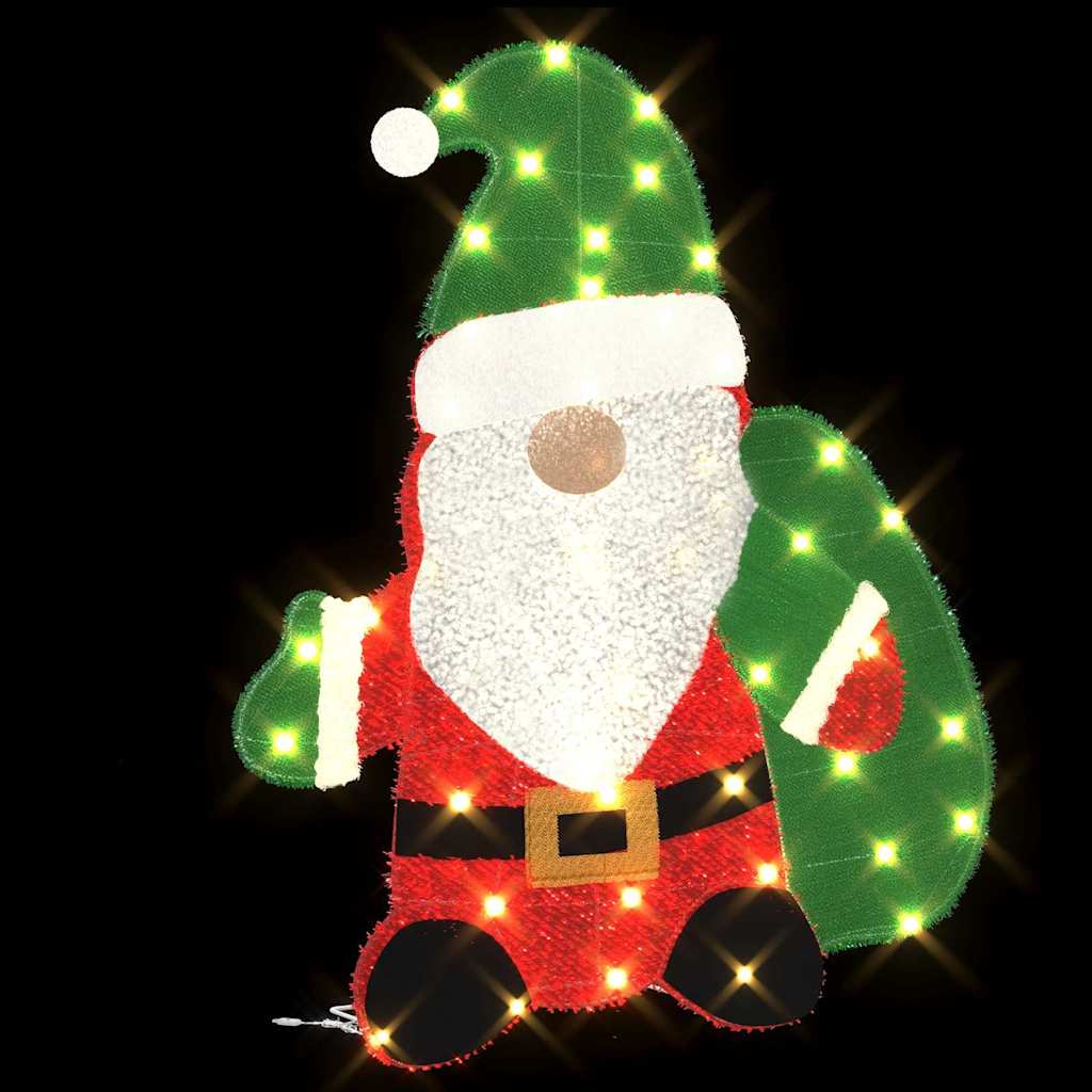 vidaXL Beleuchteter Weihnachtsmann Warmes Weiß 70 x 62 cm Lamé-Stoff