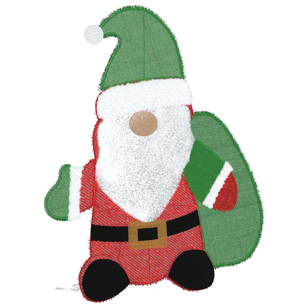 vidaXL Beleuchteter Weihnachtsmann Warmes Weiß 70 x 62 cm Lamé-Stoff