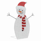 vidaXL Beleuchtete Schneemann Familie 3 pcs Warmes Weiß Polyester