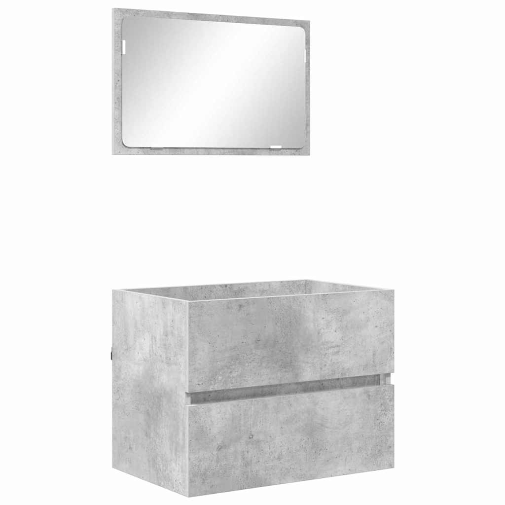 vidaXL Badezimmermöbel-Set Beton Grau 60 x 38,3 x 45 cm Holzwerkstoff