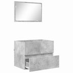 vidaXL Badezimmermöbel-Set Beton Grau 60 x 38,3 x 45 cm Holzwerkstoff