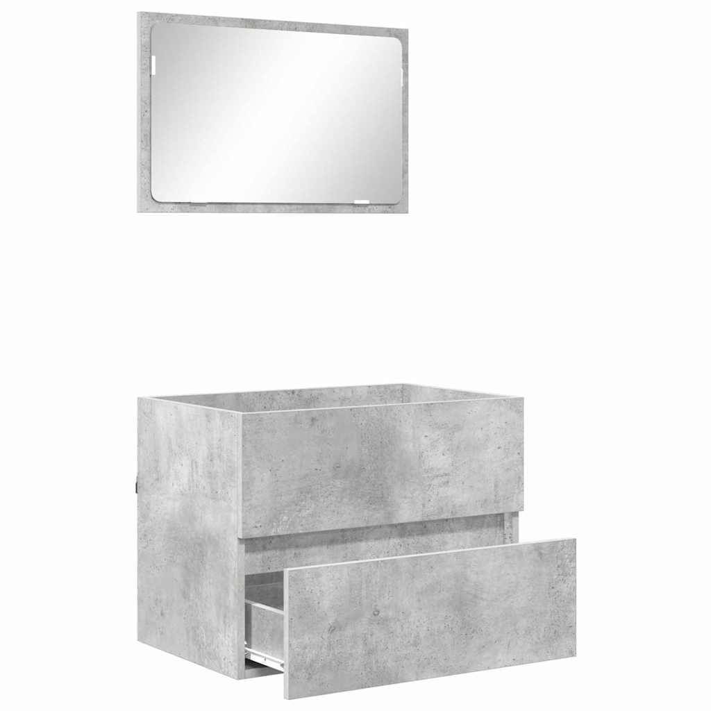 vidaXL Badezimmermöbel-Set Beton Grau 60 x 38,3 x 45 cm Holzwerkstoff