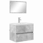 vidaXL Badezimmermöbel-Set Beton Grau 60 x 38,3 x 45 cm Holzwerkstoff