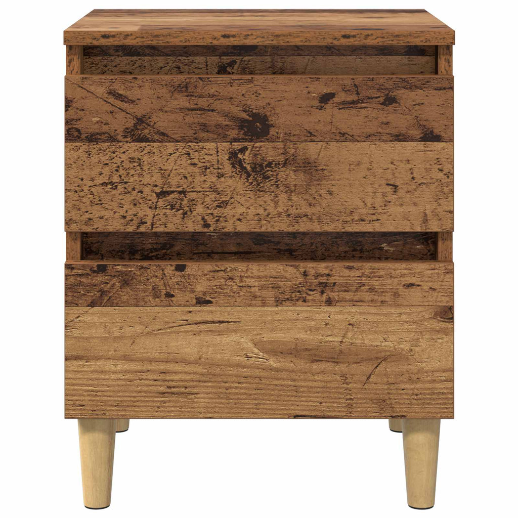 vidaXL Bettschränke 2 pcs Altholz 40 x 35 x 50 cm Holzwerkstoff