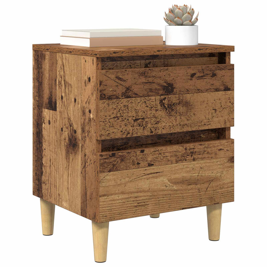 vidaXL Bettschränke 2 pcs Altholz 40 x 35 x 50 cm Holzwerkstoff