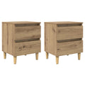 vidaXL Bettschränke 2 pcs Artisan-Eiche 40 x 35 x 50 cm Holzwerkstoff