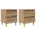 vidaXL Bettschränke 2 pcs Artisan-Eiche 40 x 35 x 50 cm Holzwerkstoff