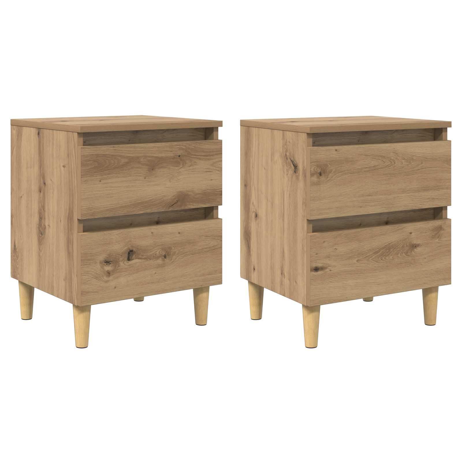 vidaXL Bettschränke 2 pcs Artisan-Eiche 40 x 35 x 50 cm Holzwerkstoff