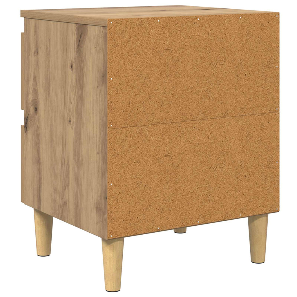 vidaXL Bettschränke 2 pcs Artisan-Eiche 40 x 35 x 50 cm Holzwerkstoff