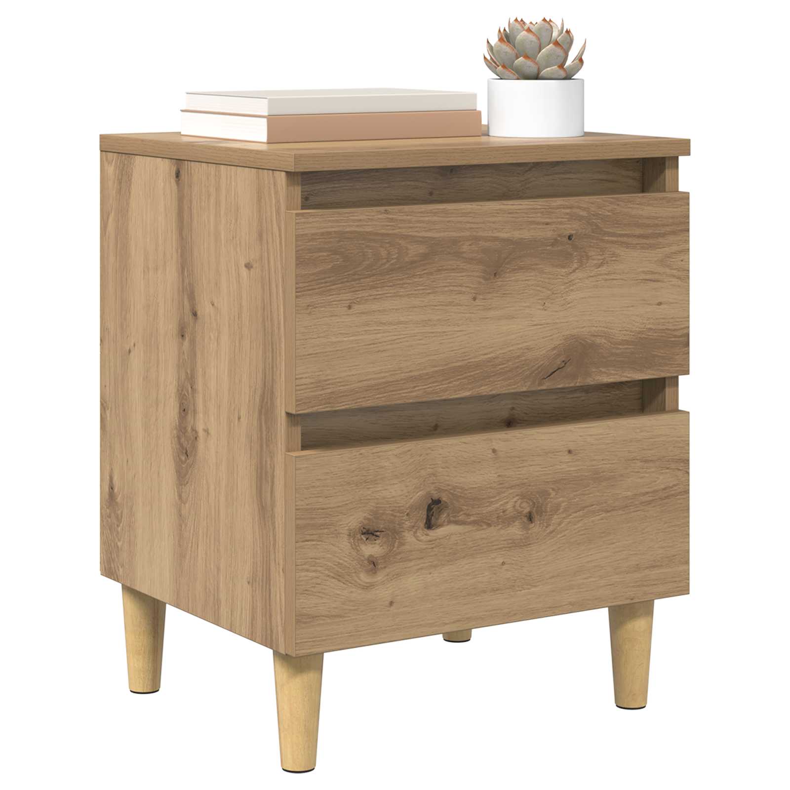vidaXL Bettschränke 2 pcs Artisan-Eiche 40 x 35 x 50 cm Holzwerkstoff