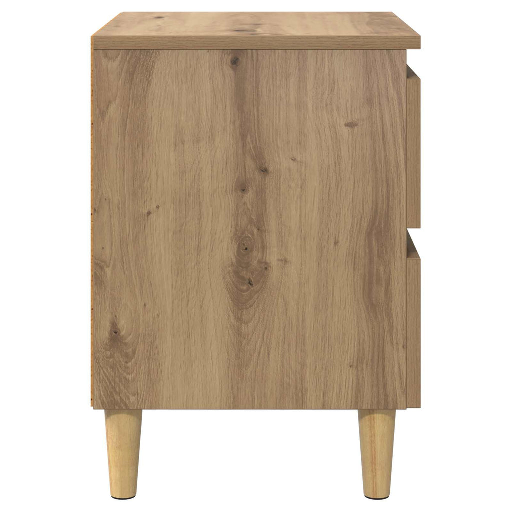 vidaXL Bettschränke 2 pcs Artisan-Eiche 40 x 35 x 50 cm Holzwerkstoff
