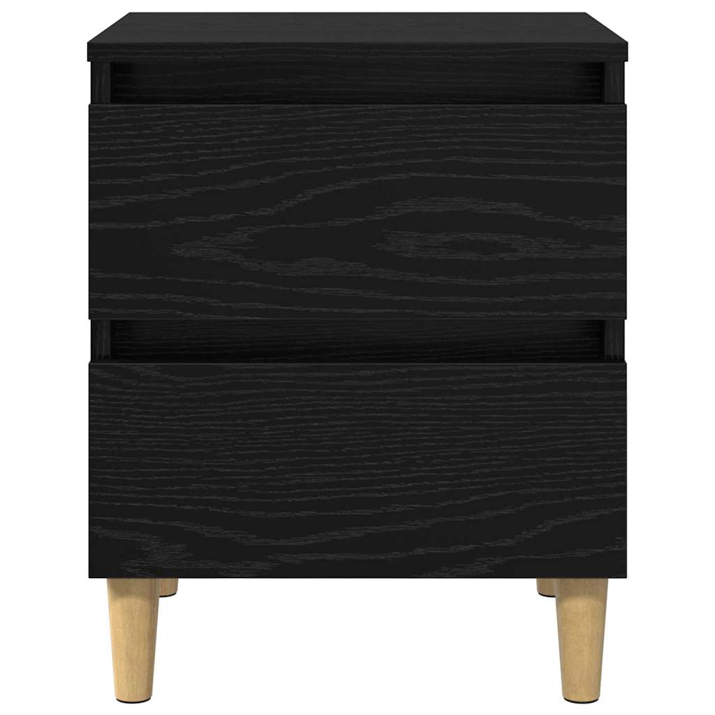 vidaXL Bettschrank Schwarz Eichen-Optik 40 x 35 x 50 cm Holzwerkstoff