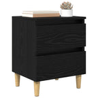 vidaXL Bettschrank Schwarz Eichen-Optik 40 x 35 x 50 cm Holzwerkstoff