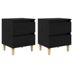 vidaXL Bettschränke 2 pcs Schwarz Eichen-Optik 40 x 35 x 50 cm