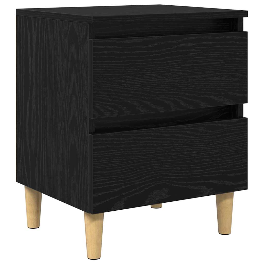 vidaXL Bettschränke 2 pcs Schwarz Eichen-Optik 40 x 35 x 50 cm