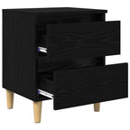 vidaXL Bettschränke 2 pcs Schwarz Eichen-Optik 40 x 35 x 50 cm