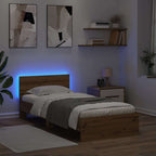 vidaXL Bettrahmen mit Kopfteil Artisan-Eiche 90 x 200 cm Holzwerkstoff