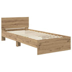 vidaXL Bettrahmen mit Kopfteil Artisan-Eiche 90 x 200 cm Holzwerkstoff