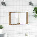 vidaXL Badezimmerspiegelschrank mit Tür Artisan-Eiche 80 x 12 x 45 cm