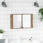 vidaXL Badezimmerspiegelschrank mit Tür Artisan-Eiche 80 x 12 x 45 cm