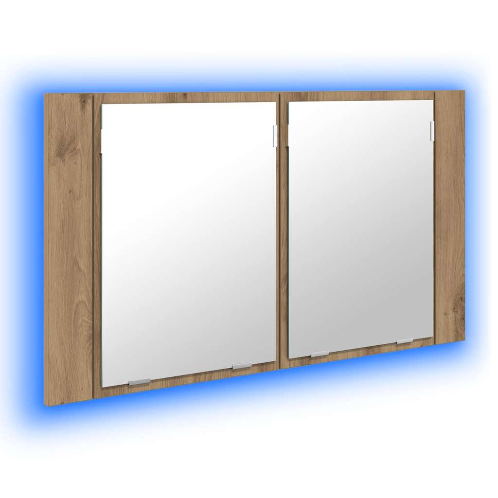 vidaXL Badezimmerspiegelschrank mit Tür Artisan-Eiche 80 x 12 x 45 cm