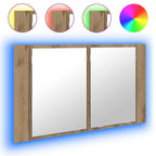 vidaXL Badezimmerspiegelschrank mit Tür Artisan-Eiche 80 x 12 x 45 cm