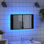vidaXL Badezimmerspiegelschrank Schwarz Eichen-Optik 80 x 12 x 45 cm