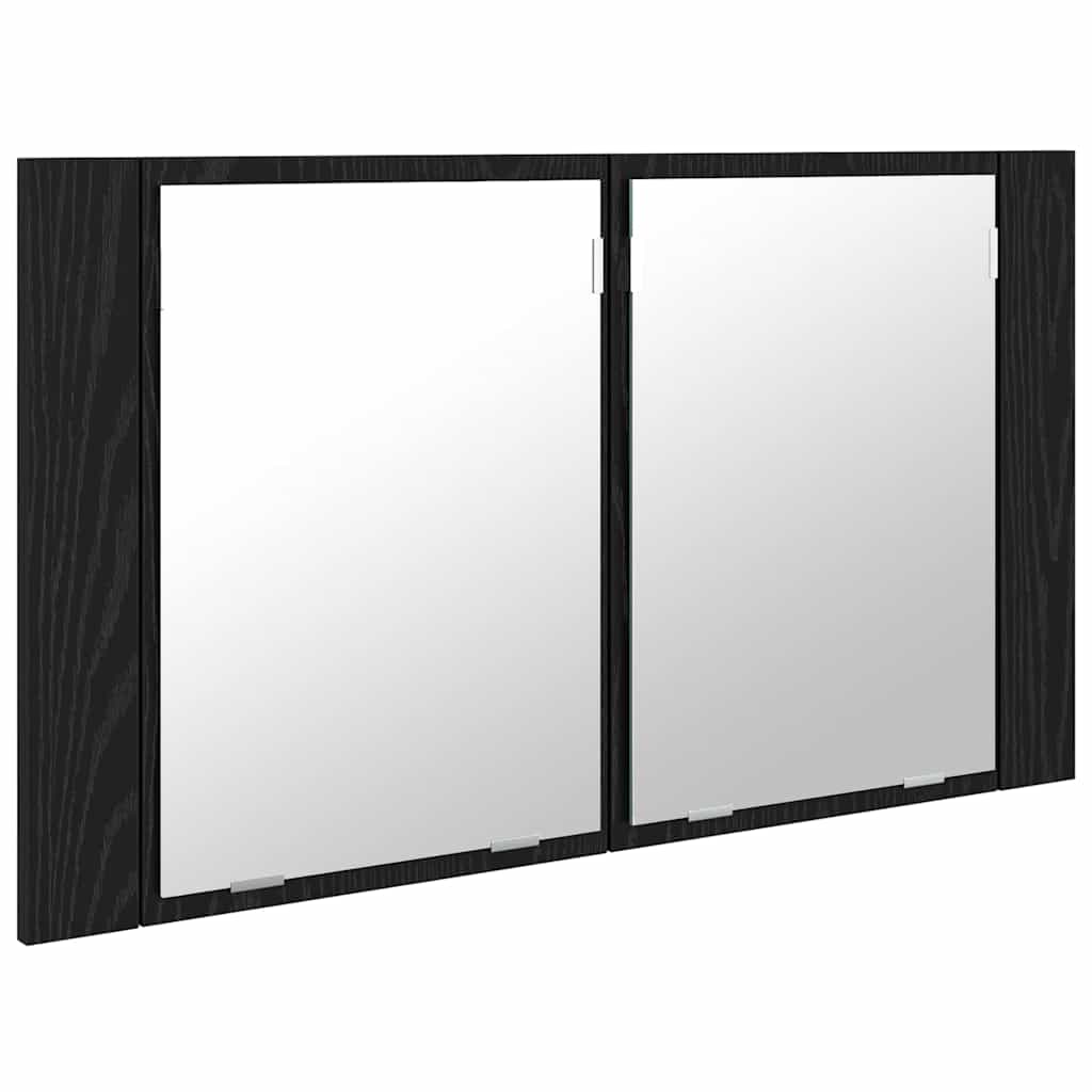 vidaXL Badezimmerspiegelschrank Schwarz Eichen-Optik 80 x 12 x 45 cm