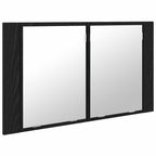 vidaXL Badezimmerspiegelschrank Schwarz Eichen-Optik 80 x 12 x 45 cm