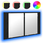 vidaXL Badezimmerspiegelschrank Schwarz Eichen-Optik 80 x 12 x 45 cm