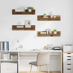 vidaXL Wandregale 4 pcs Altholz 80 x 11,5 x 18 cm Holzwerkstoff
