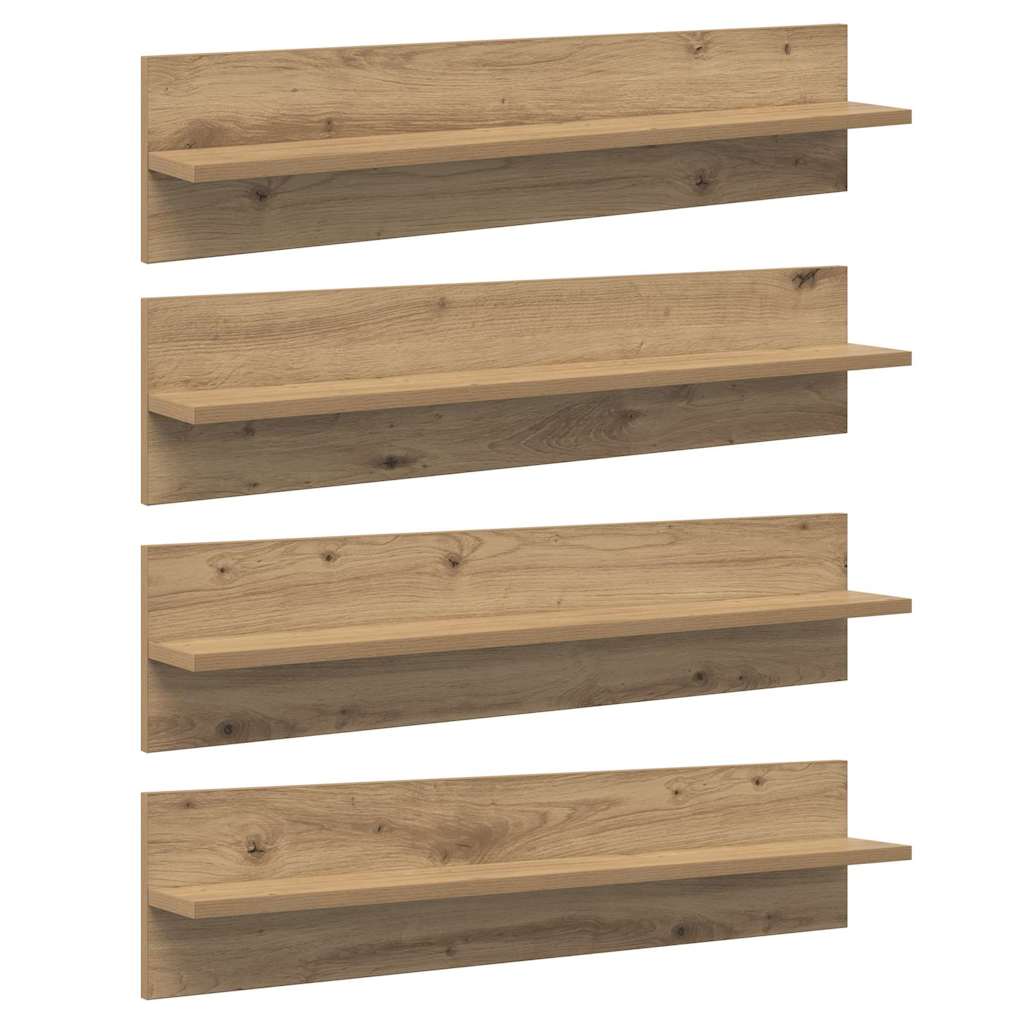 vidaXL Wandregale 4 pcs Artisan-Eiche 80 x 11,5 x 18 cm Holzwerkstoff