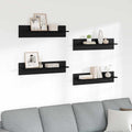 vidaXL Wandregale 4 pcs Schwarz Eichen-Optik 80 x 11,5 x 18 cm