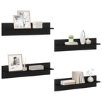 vidaXL Wandregale 4 pcs Schwarz Eichen-Optik 80 x 11,5 x 18 cm