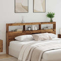 vidaXL Kopfteil mit Regal Altholz 200 x 17 x 102 cm Holzwerkstoff