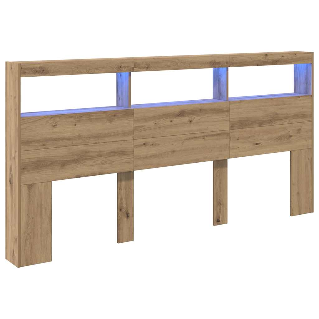 vidaXL Kopfteil Artisan-Eiche 200 x 17 x 102 cm Holzwerkstoff