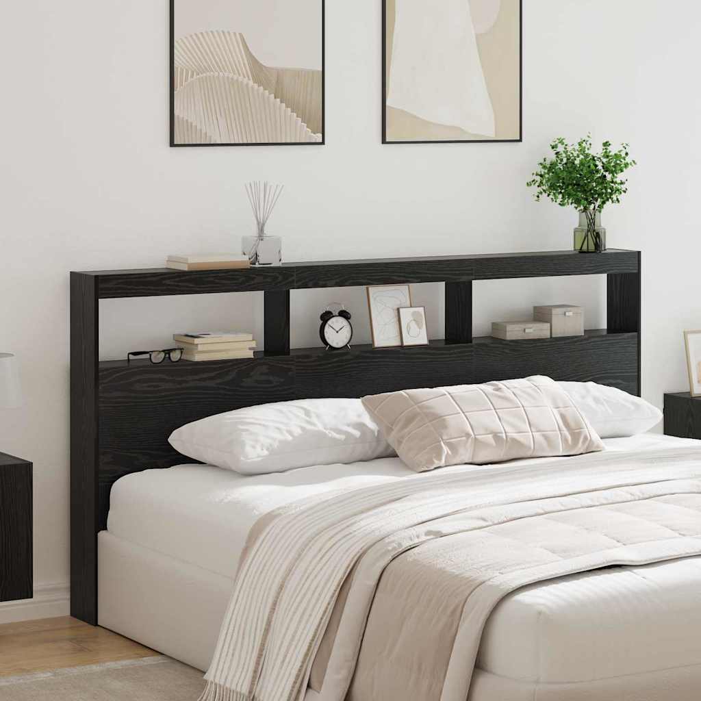 vidaXL Kopfteil Schwarz Eichen-Optik 200 x 17 x 102 cm Holzwerkstoff