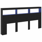 vidaXL Kopfteil Schwarz Eichen-Optik 200 x 17 x 102 cm Holzwerkstoff