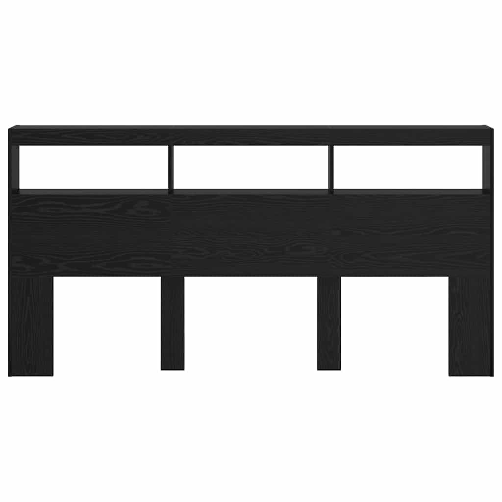 vidaXL Kopfteil Schwarz Eichen-Optik 200 x 17 x 102 cm Holzwerkstoff