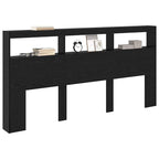 vidaXL Kopfteil Schwarz Eichen-Optik 200 x 17 x 102 cm Holzwerkstoff