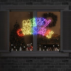 vidaXL Weihnachtsschild mit 240 LEDs Mehrfarbig 99,5 x 54 cm PVC