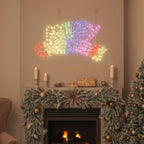 vidaXL Weihnachtsschild mit 240 LEDs Mehrfarbig 99,5 x 54 cm PVC