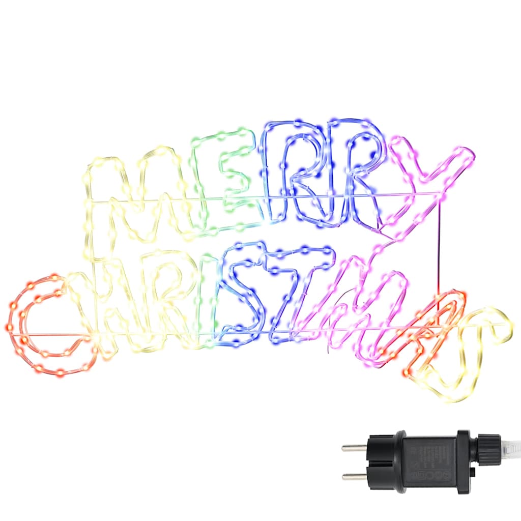vidaXL Weihnachtsschild mit 240 LEDs Mehrfarbig 99,5 x 54 cm PVC