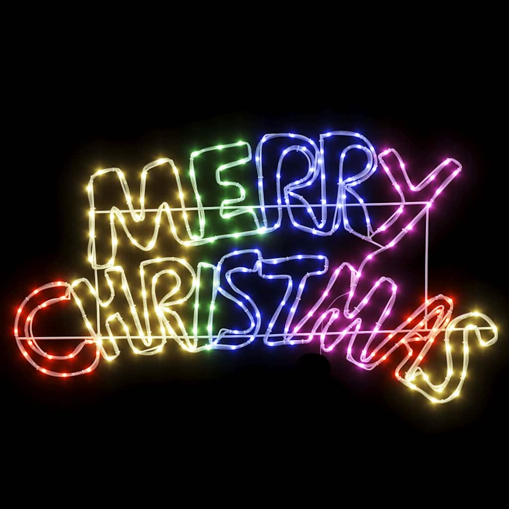 vidaXL Weihnachtsschild mit 240 LEDs Mehrfarbig 99,5 x 54 cm PVC