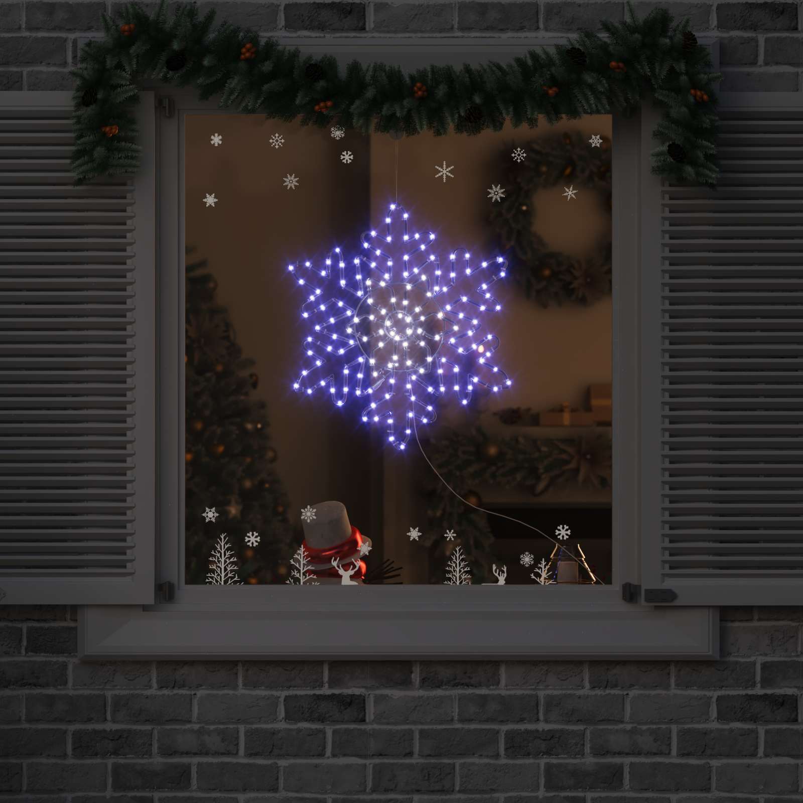 vidaXL Weihnachts Schneeflocke Blau 55,5 x 55,5 x 0,75 cm PVC