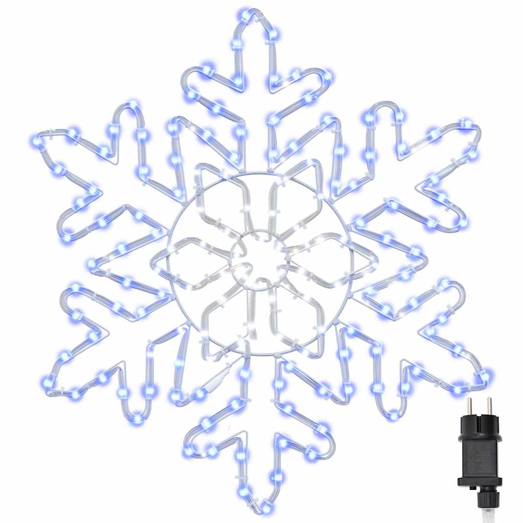 vidaXL Weihnachts Schneeflocke Blau 55,5 x 55,5 x 0,75 cm PVC