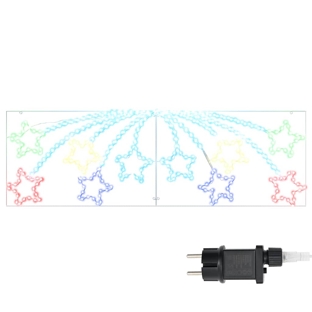 vidaXL Weihnachtsstern mit 432 LEDs Mehrfarbig 182 x 58 cm PVC